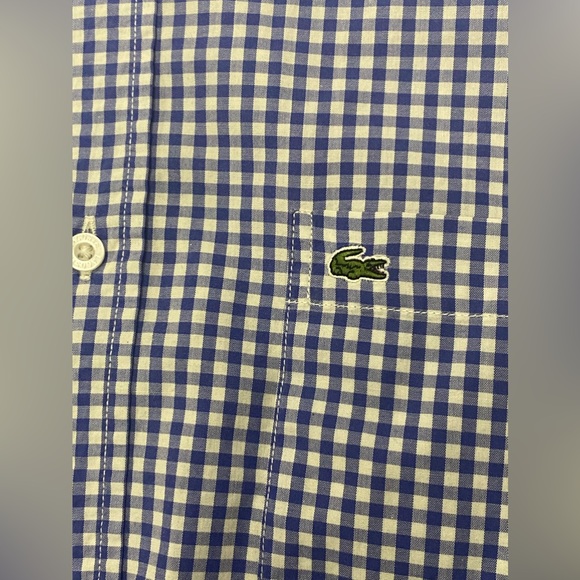 Lacoste Gingham Print Button Down Shirt Size:42 (Men’s L) - Picture 2 of 8